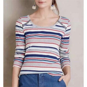 NEW Anthropologie Postmark XS Joliette Striped Tee Long Sleeve Knit $68 A46